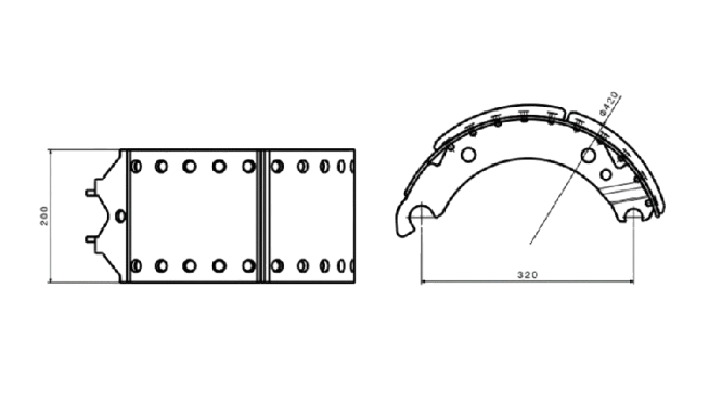 Brake shoe assembly SN 4020