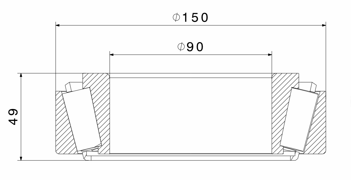 Roller bearing (33118) 2D